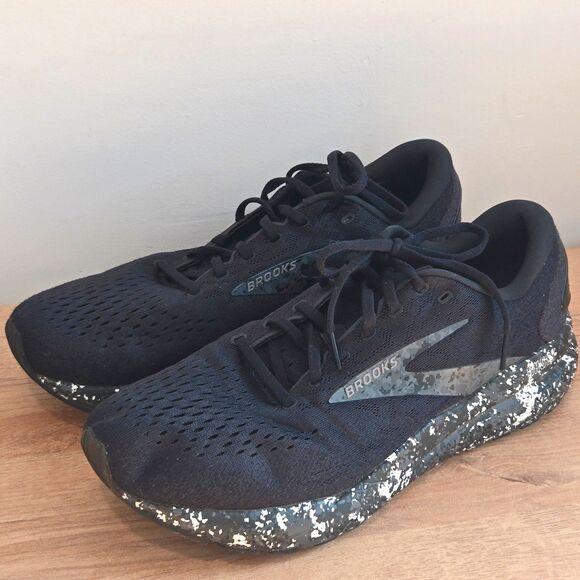 Brooks Mens Ghost 16 Sneakers  11.5 D /45.5 Running Athletic Shoe Black Lava EUC - Picture 2 of 10